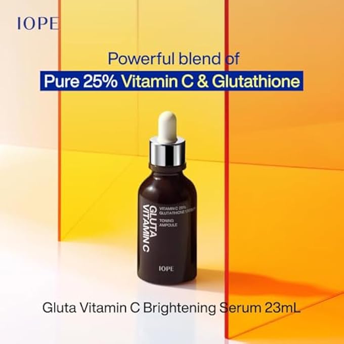 Iope GLUTA VITAMIN C BRIGHTENING SERUM - 25% PURE VITAMIN C AND 1,000PPM GLUTATHIONE, ANTI-AGING, REDUCES DARK SPOTS, KOREAN SKINCARE, 0.78OZ - Image 2